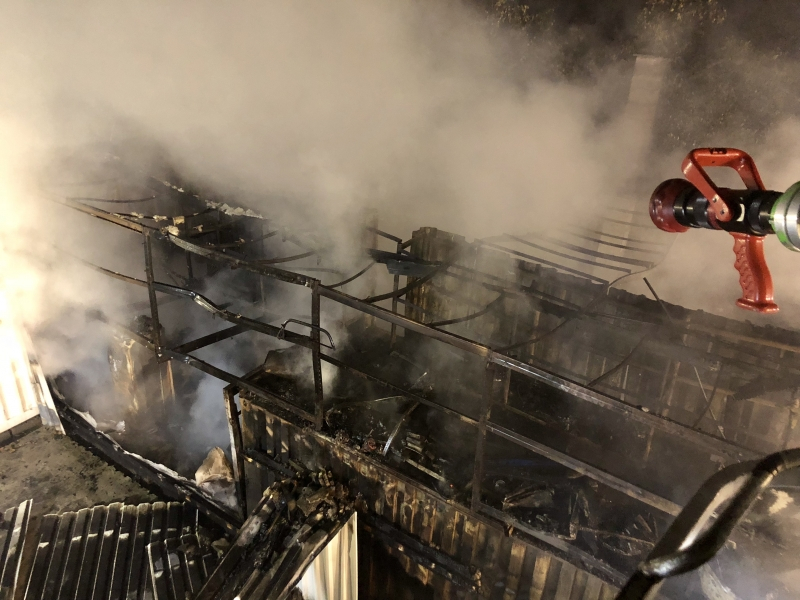 Vollbrand einer KFZ-Werkstatt im Gewerbegebiet